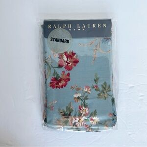RALPH LAUREN Yvette Floral Blue Pillowcase Standard Size NWT